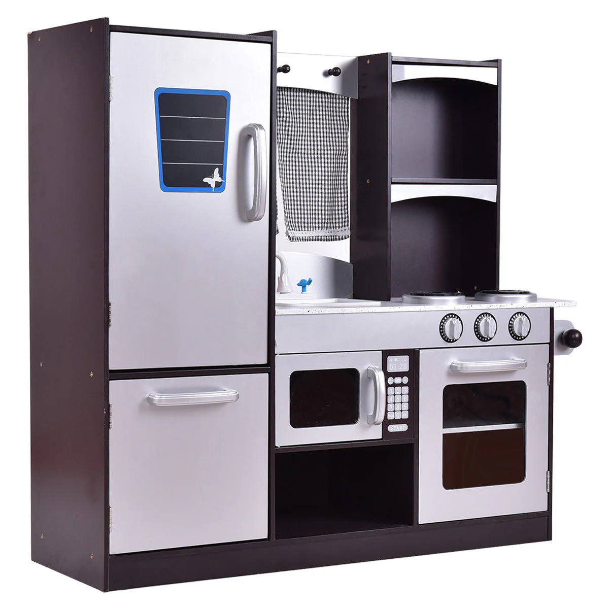 Kids Wooden Modern Kitchen Cooking Pretend Play Set - Image 2