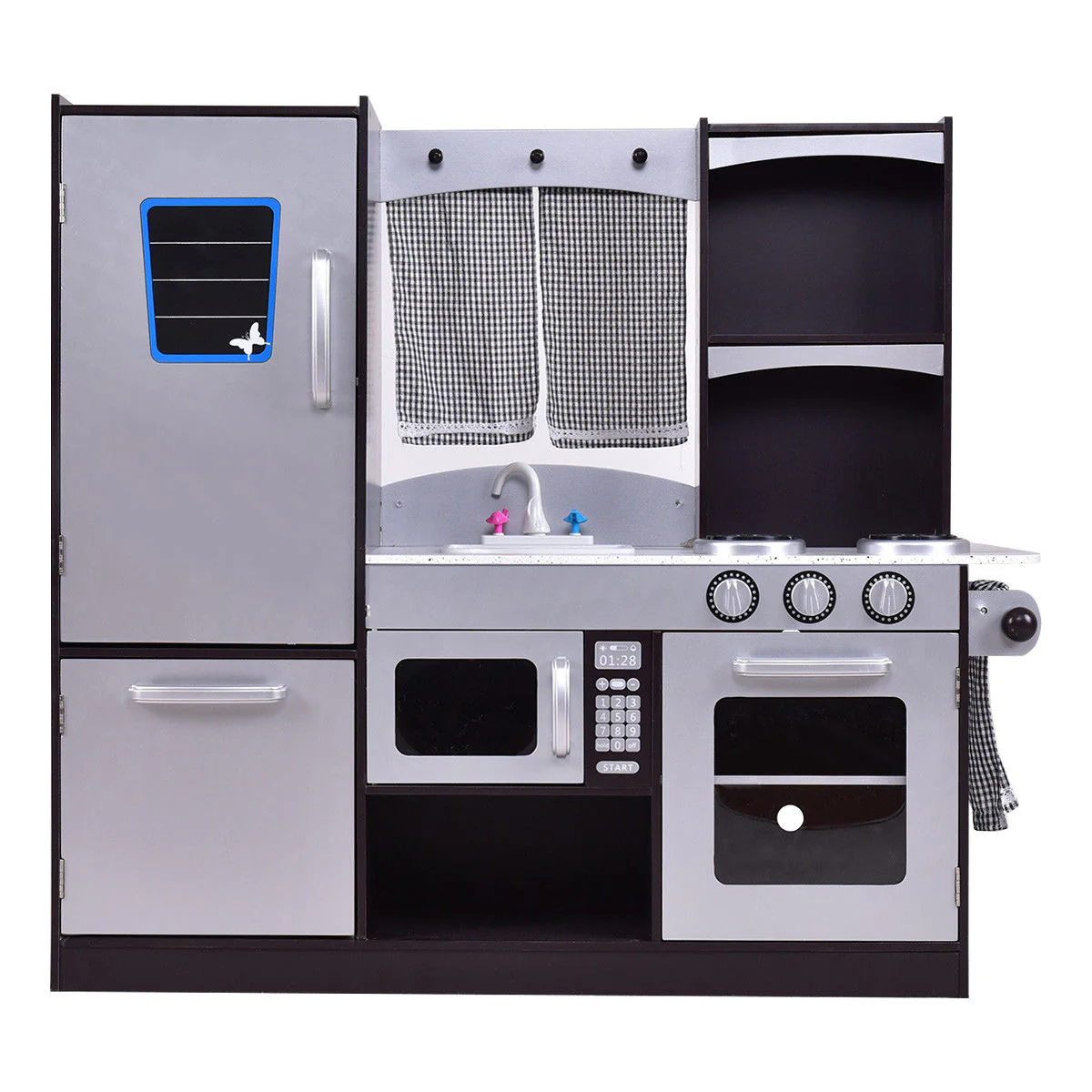 Kids Wooden Modern Kitchen Cooking Pretend Play Set - Image 3