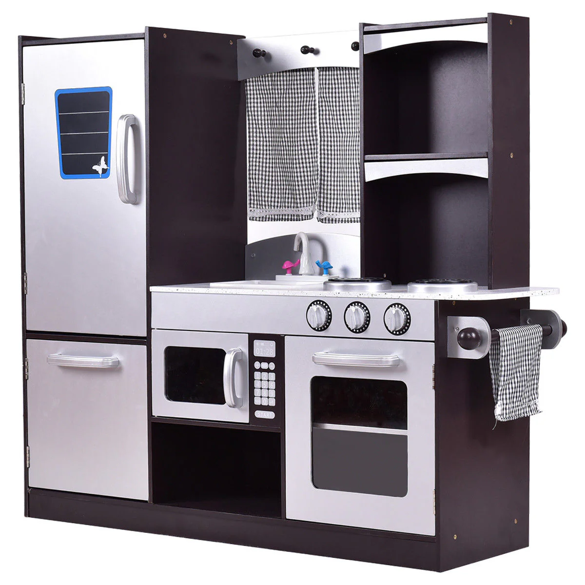 Kids Wooden Modern Kitchen Cooking Pretend Play Set - Image 4