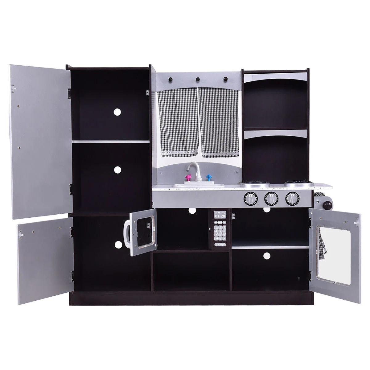 Kids Wooden Modern Kitchen Cooking Pretend Play Set - Image 5