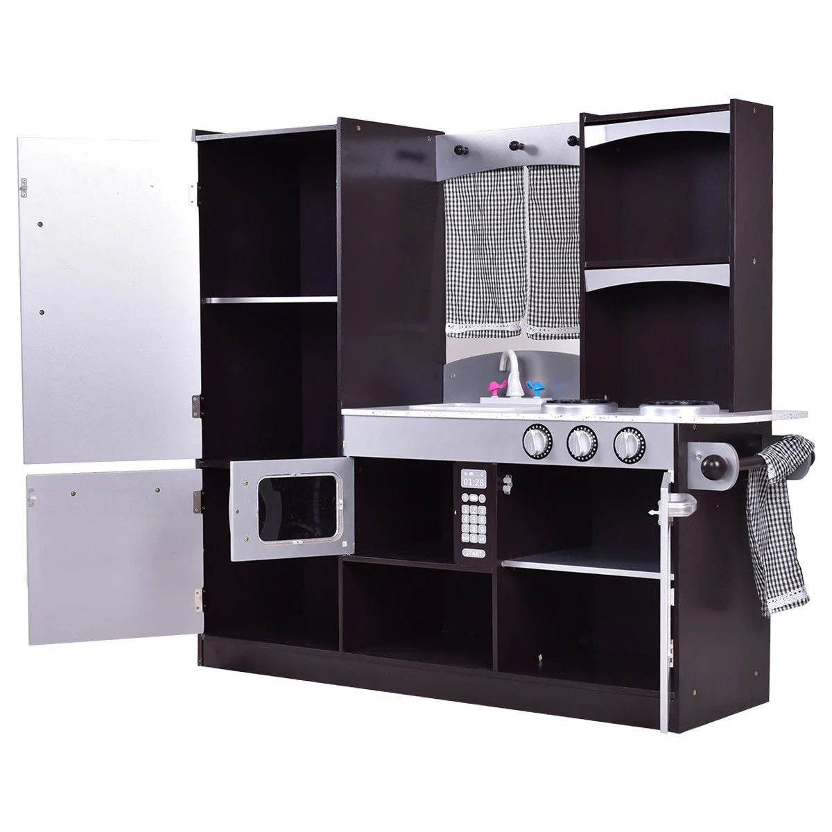 Kids Wooden Modern Kitchen Cooking Pretend Play Set - Image 6