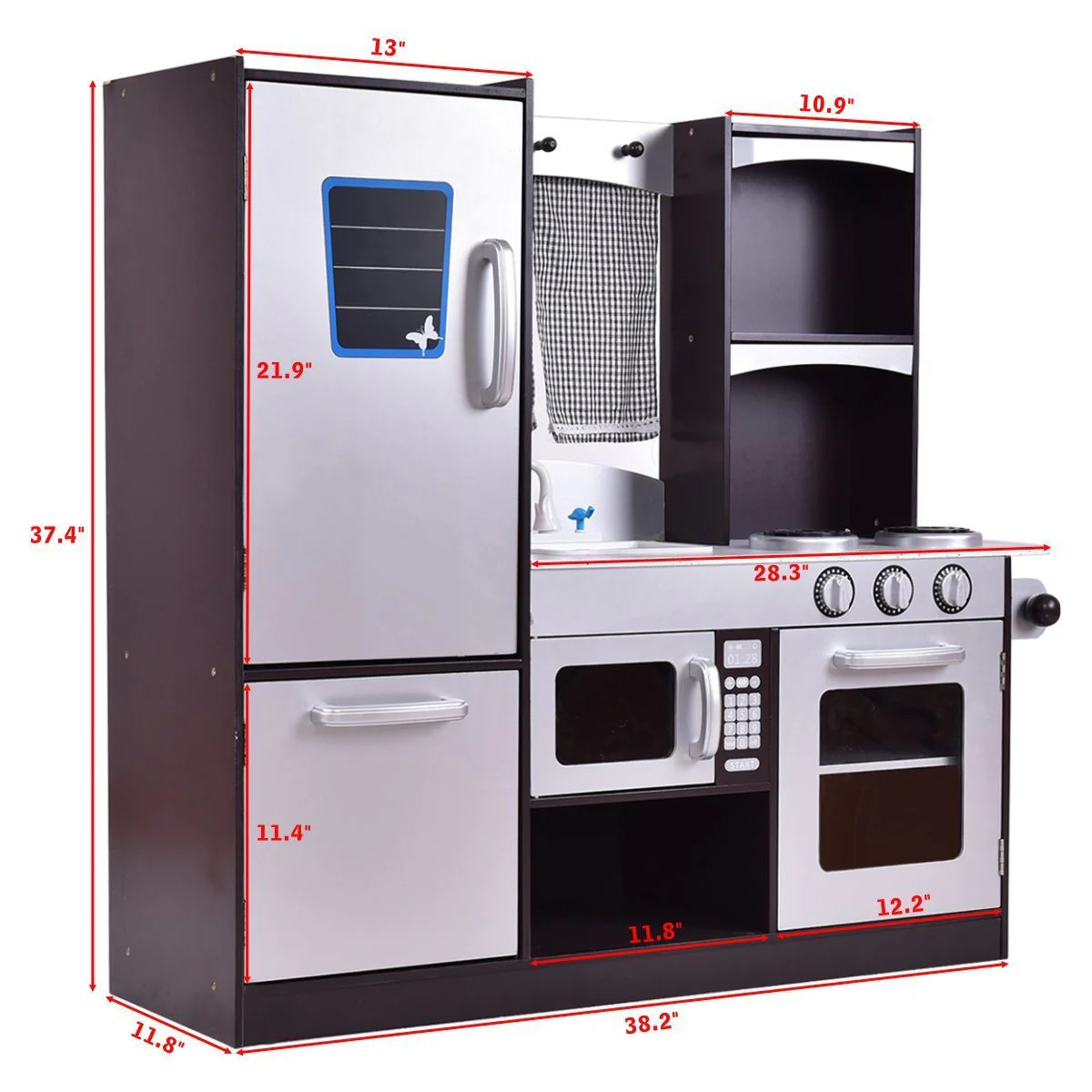 Kids Wooden Modern Kitchen Cooking Pretend Play Set - Image 7