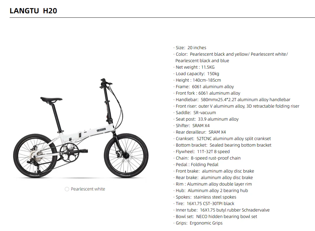 LANGTU Folding Bike 20“ inch - Image 2