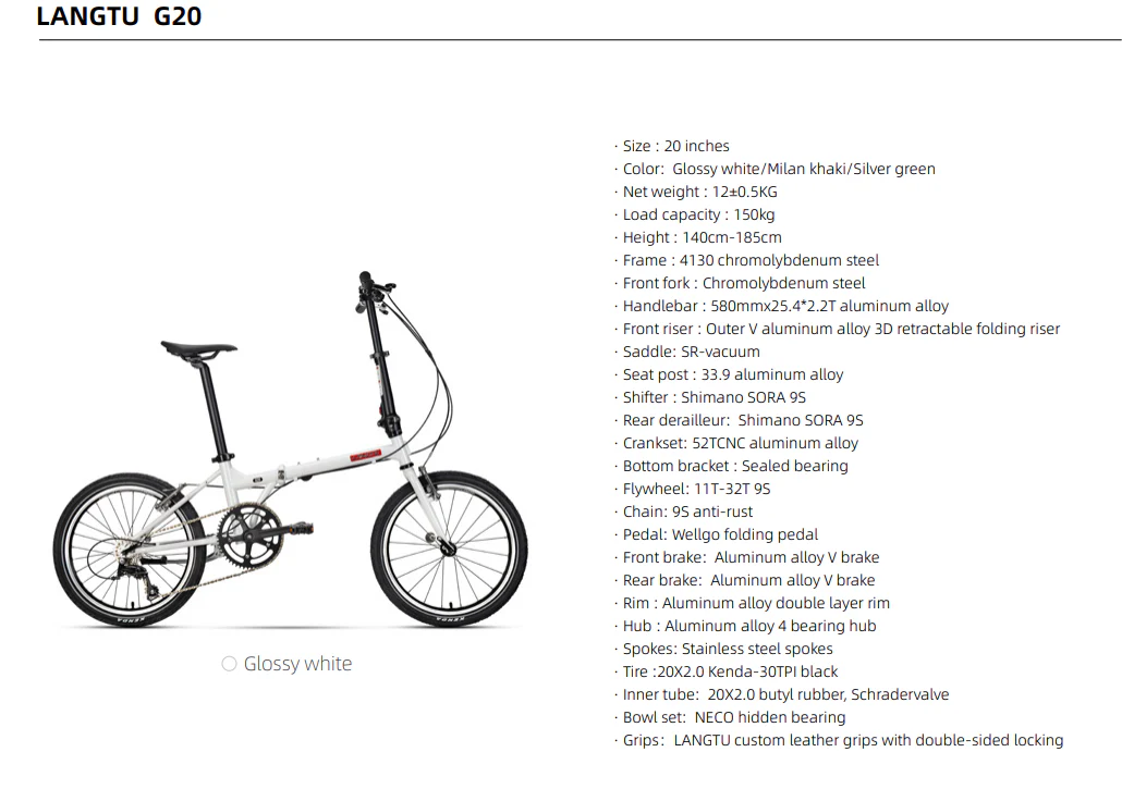 LANGTU Folding Bike 20“ inch - Image 5