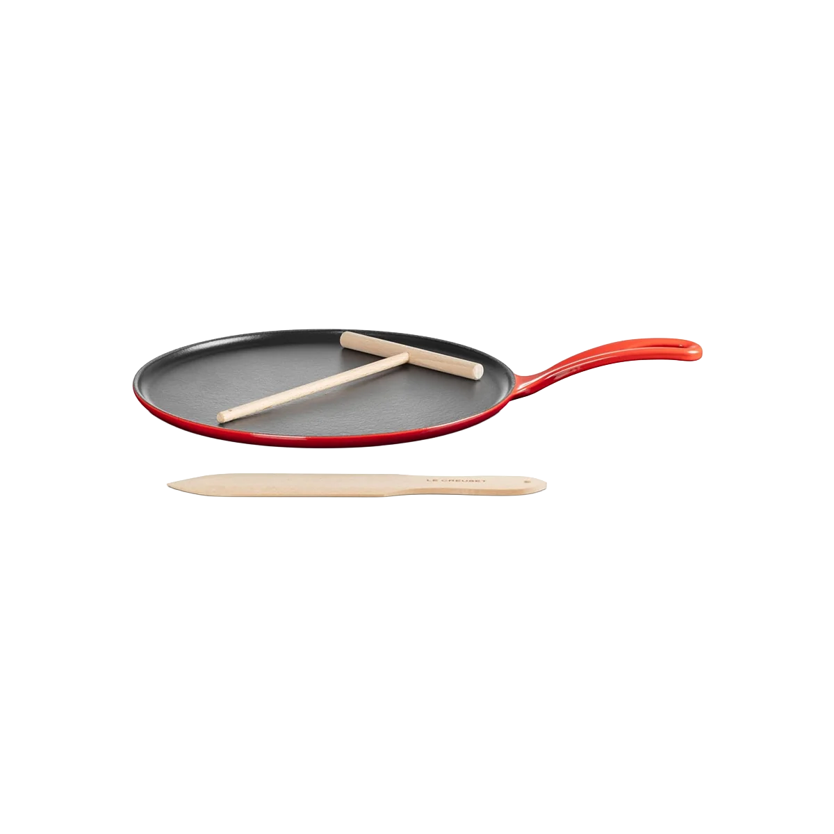 Le Creuset Cerise Enameled Cast Iron Crepe Pan 10.75" - Image 3