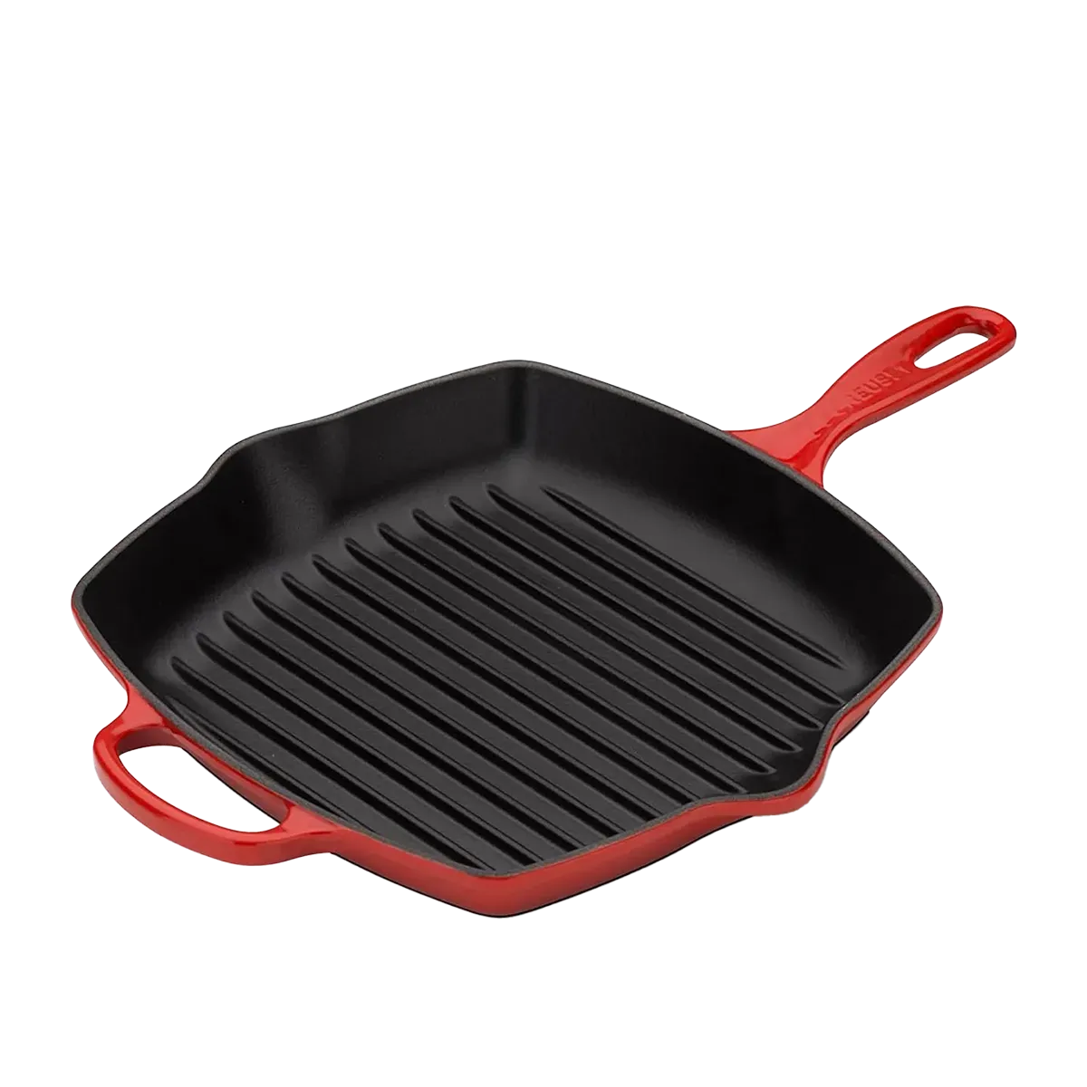 Le Creuset Enameled Cast Iron Signature Square Skillet Grill 10.25 Cerise - Image 3