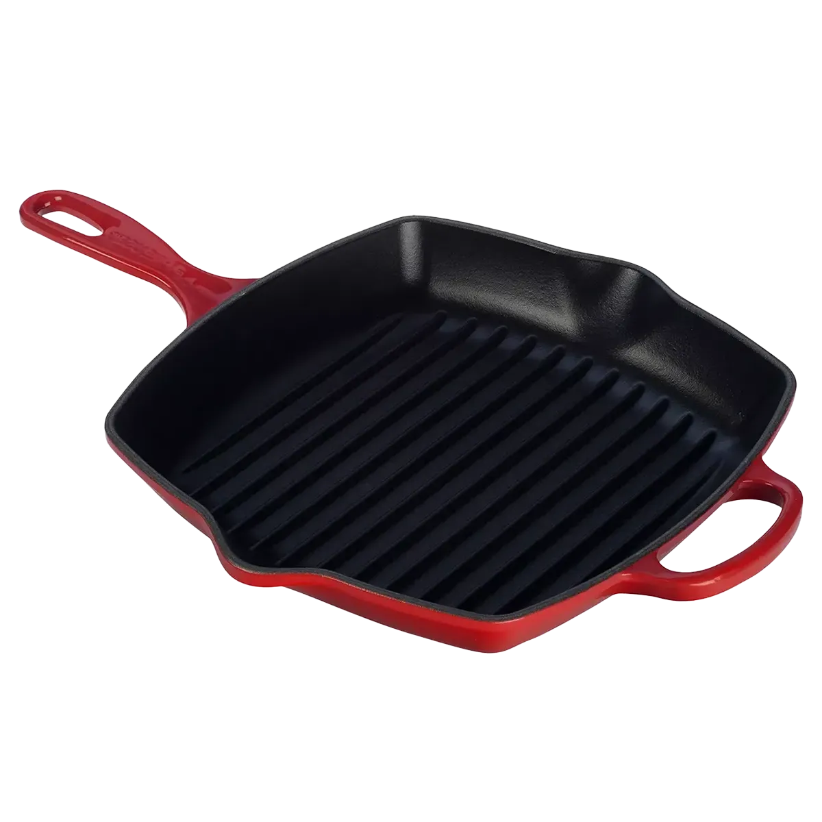 Le Creuset Enameled Cast Iron Signature Square Skillet Grill 10.25 Cerise - Image 4