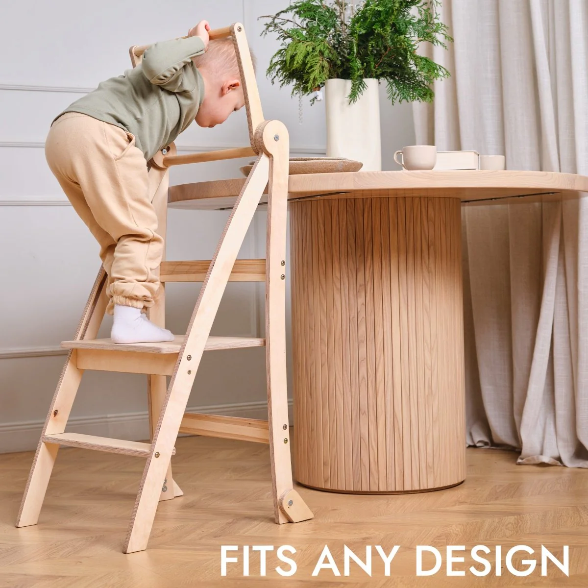 Learning Tower: Foldable Step Stool for Toddlers - Beige - Image 5