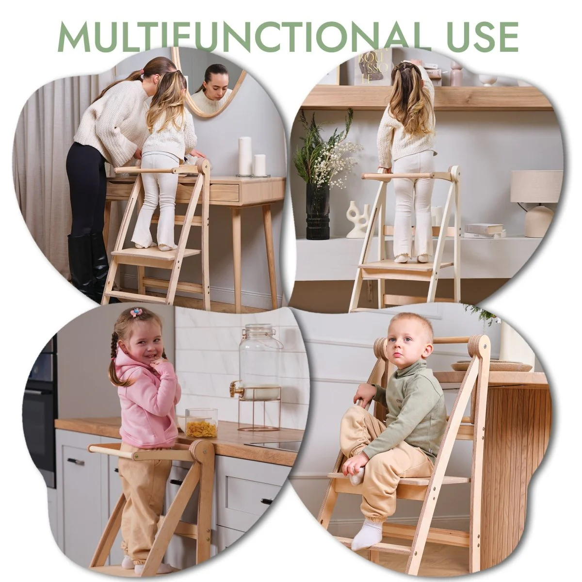 Learning Tower: Foldable Step Stool for Toddlers - Beige - Image 8
