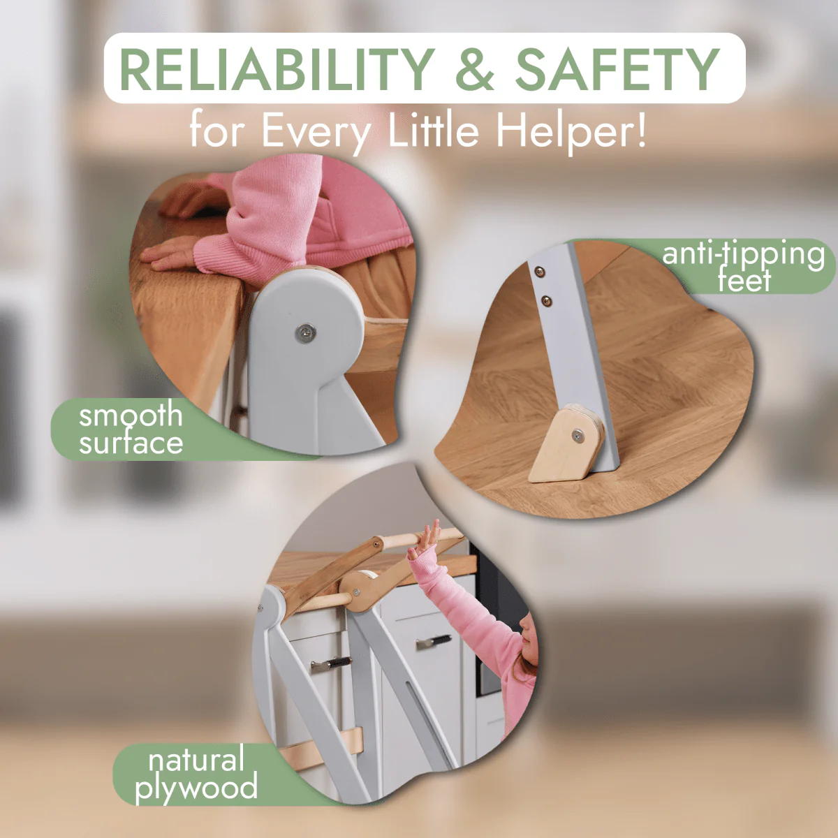 Learning Tower: Foldable Step Stool for Toddlers - Gray - Image 5