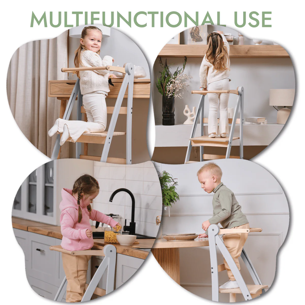 Learning Tower: Foldable Step Stool for Toddlers - Gray - Image 7