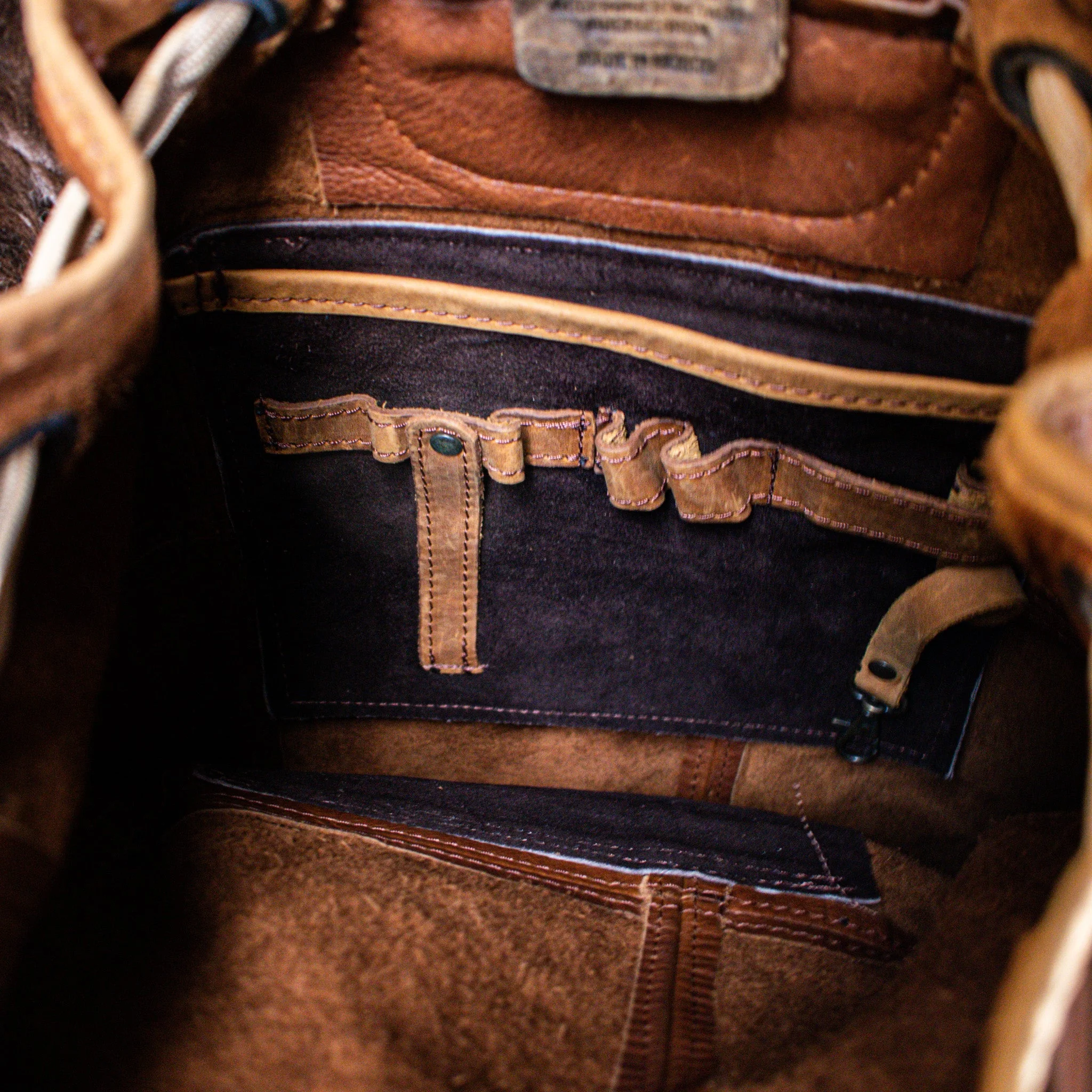 Leather Bucket Bag - Brown - Image 3