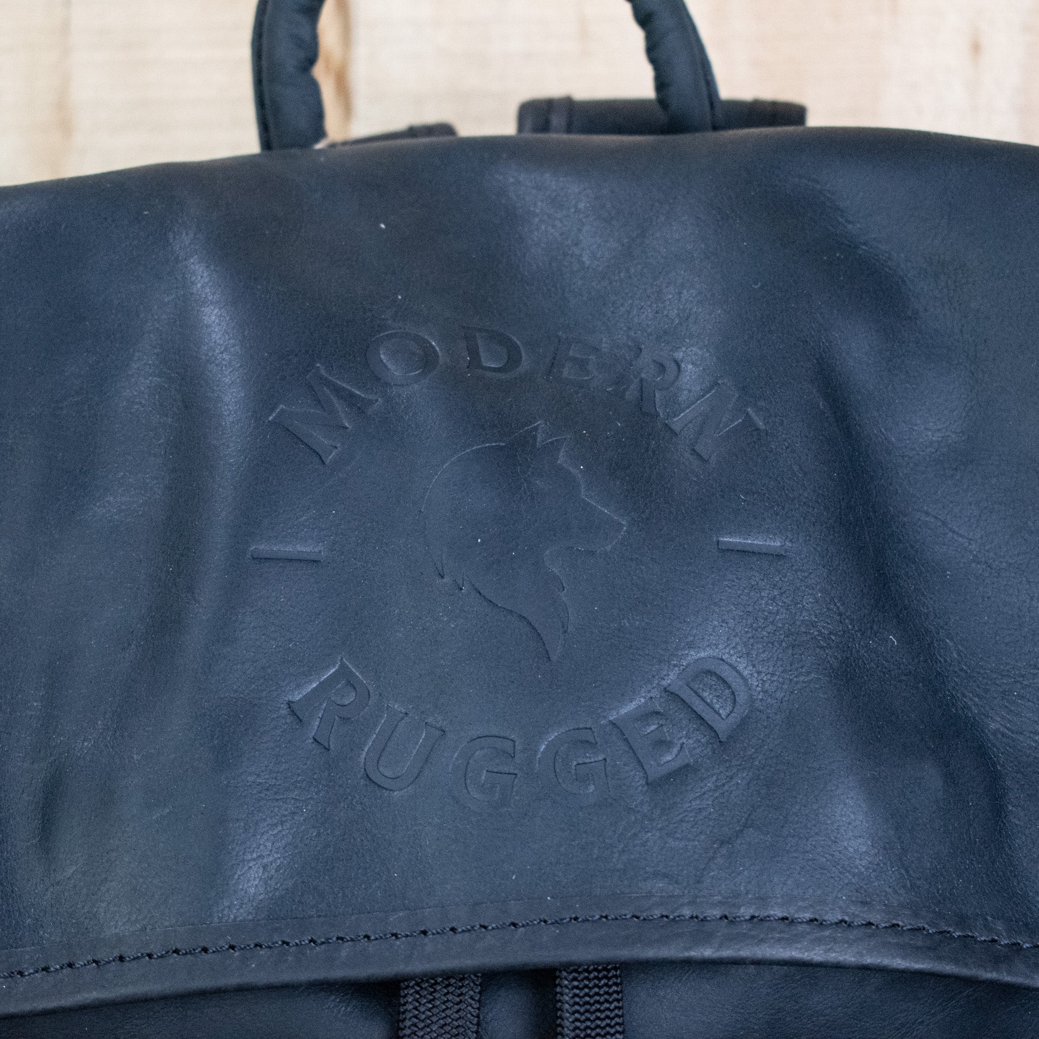 Leather Hide Backpack - Black - Image 4