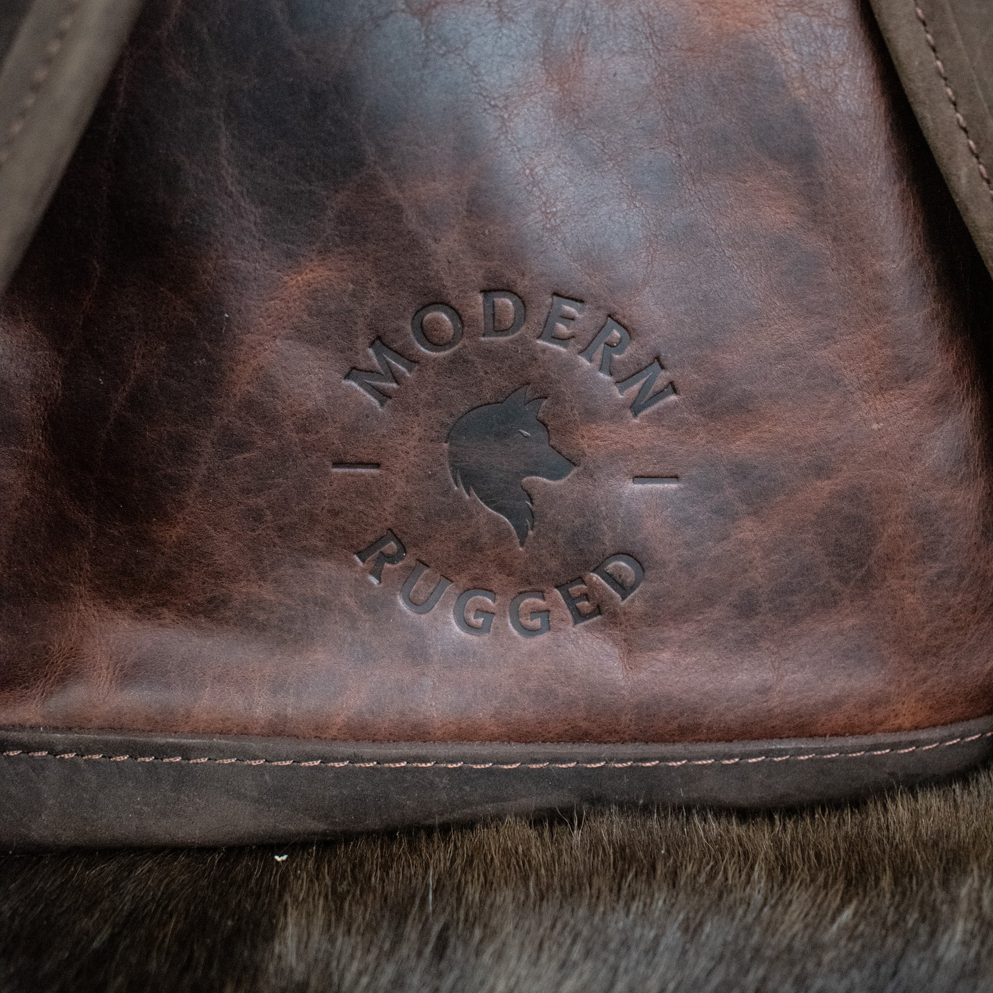 Leather Hide Backpack - Mahogany and Brown (Rustic) - Image 2