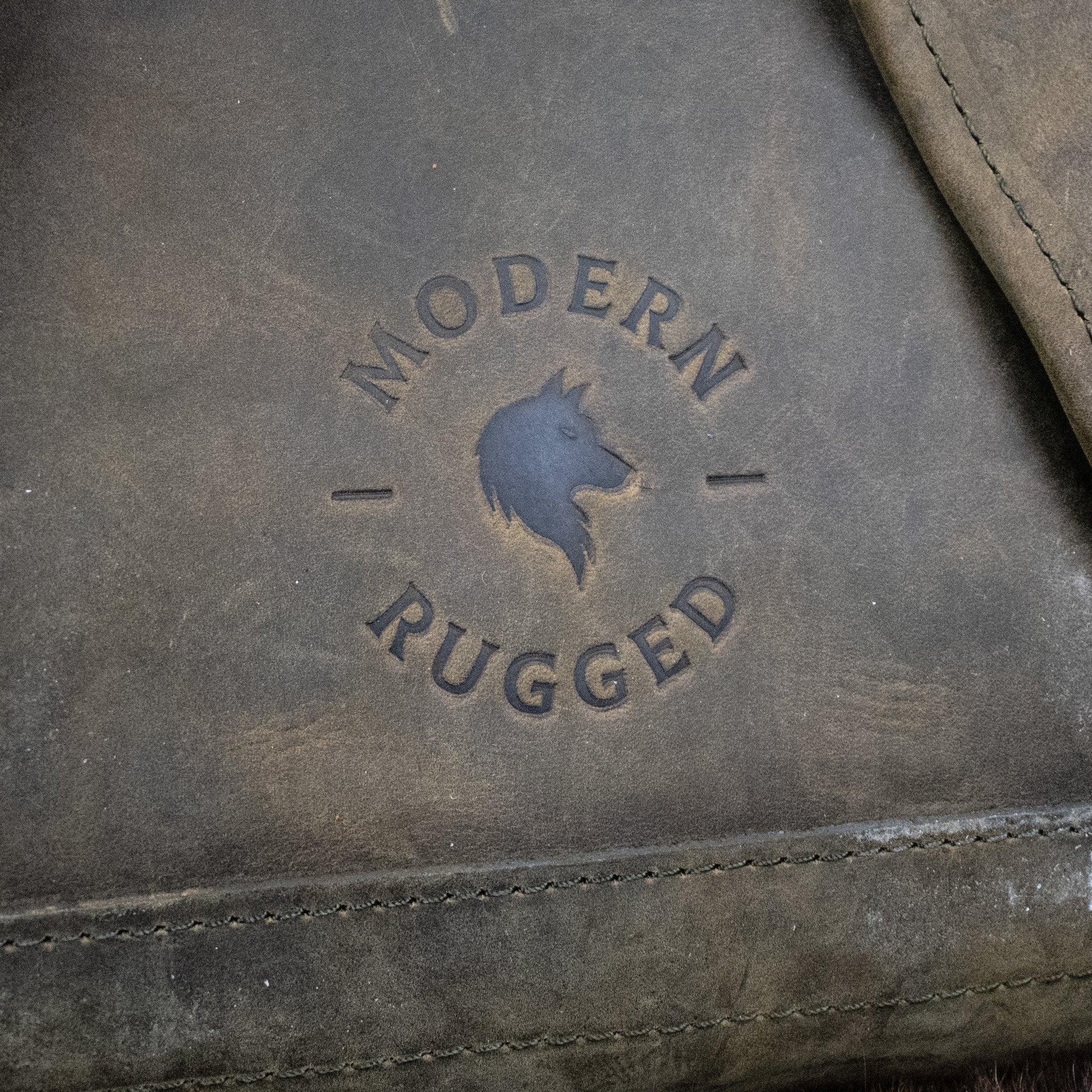 Leather Hide Backpack - Olive (Weathered) - Image 2