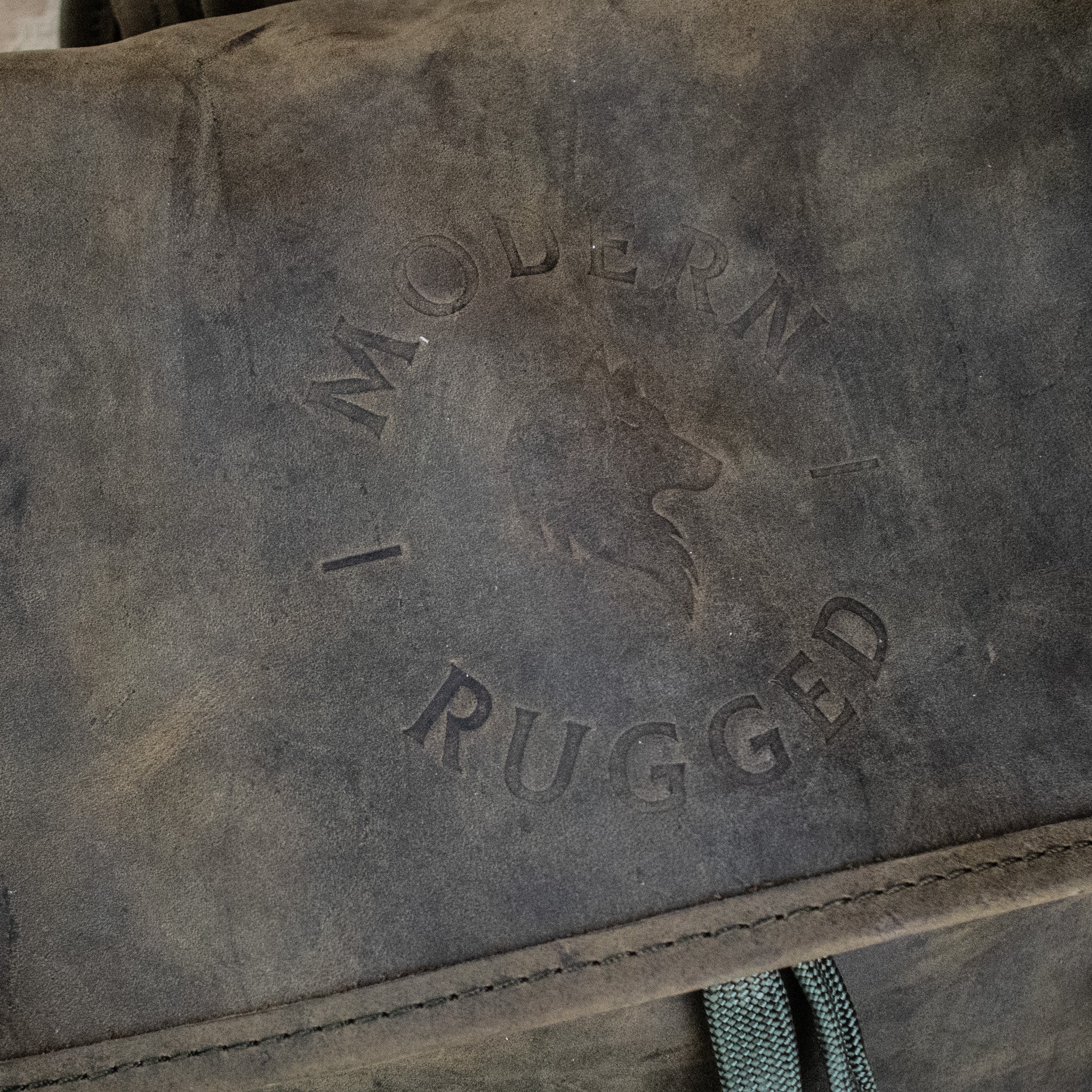Leather Hide Backpack - Olive (Weathered) - Image 4