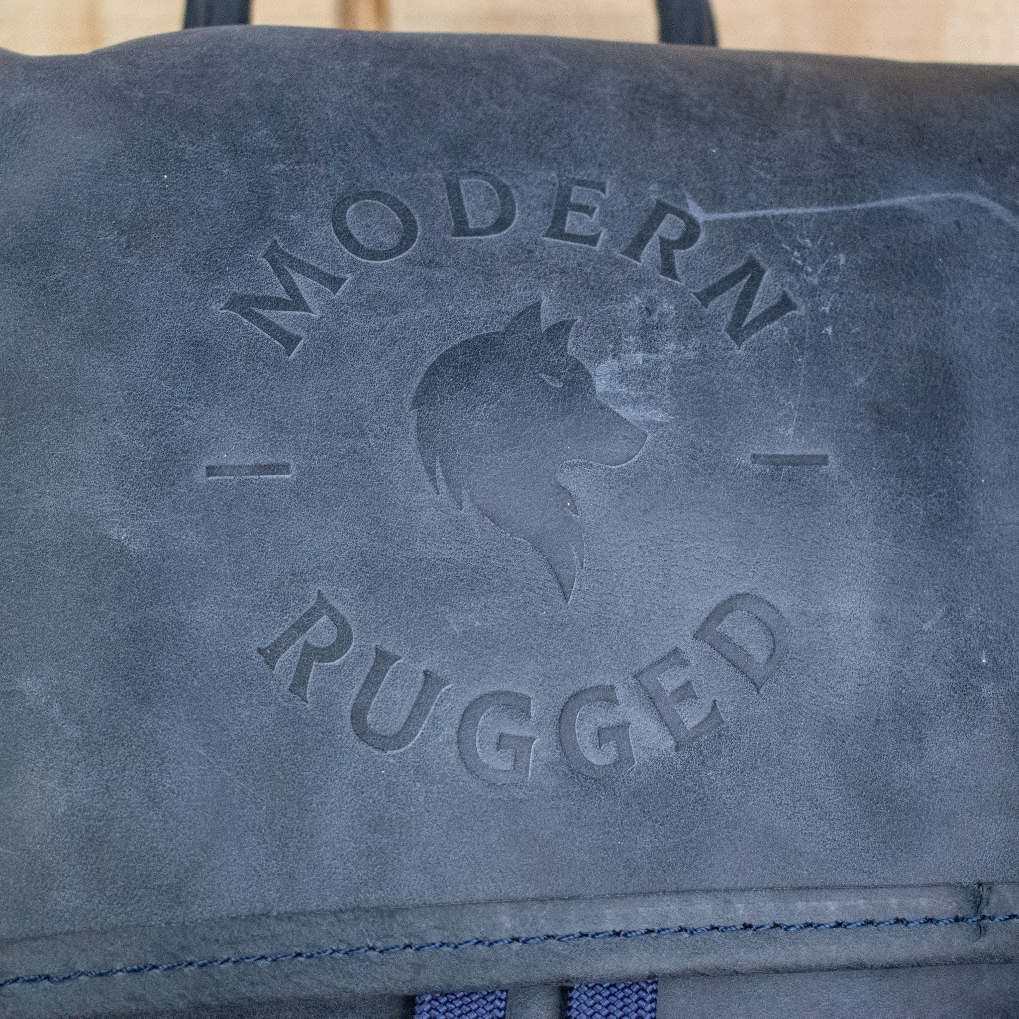 Leather Hide Backpack - Soft Navy (Weathered) - Image 2