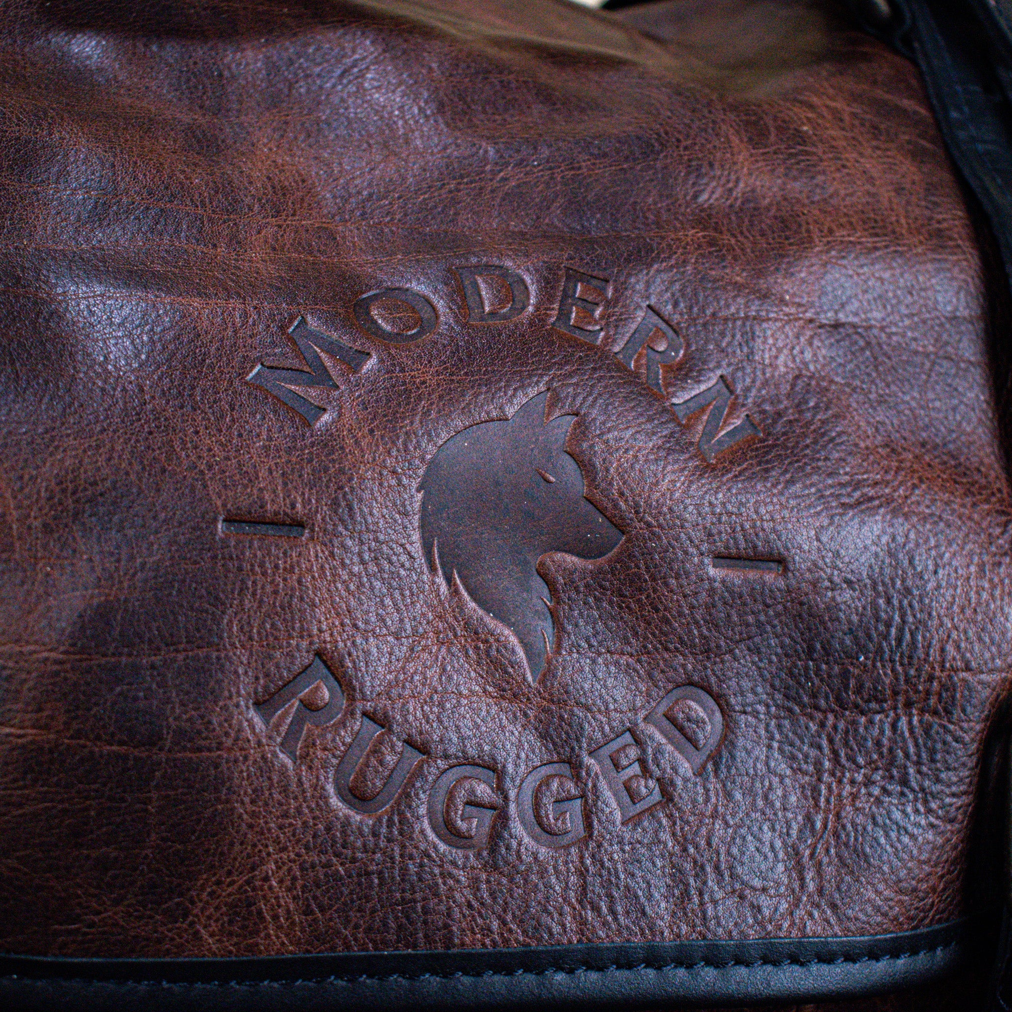 Leather Hide Laptop Bag - Rustic Merlot and Black (Buckles) - Image 5