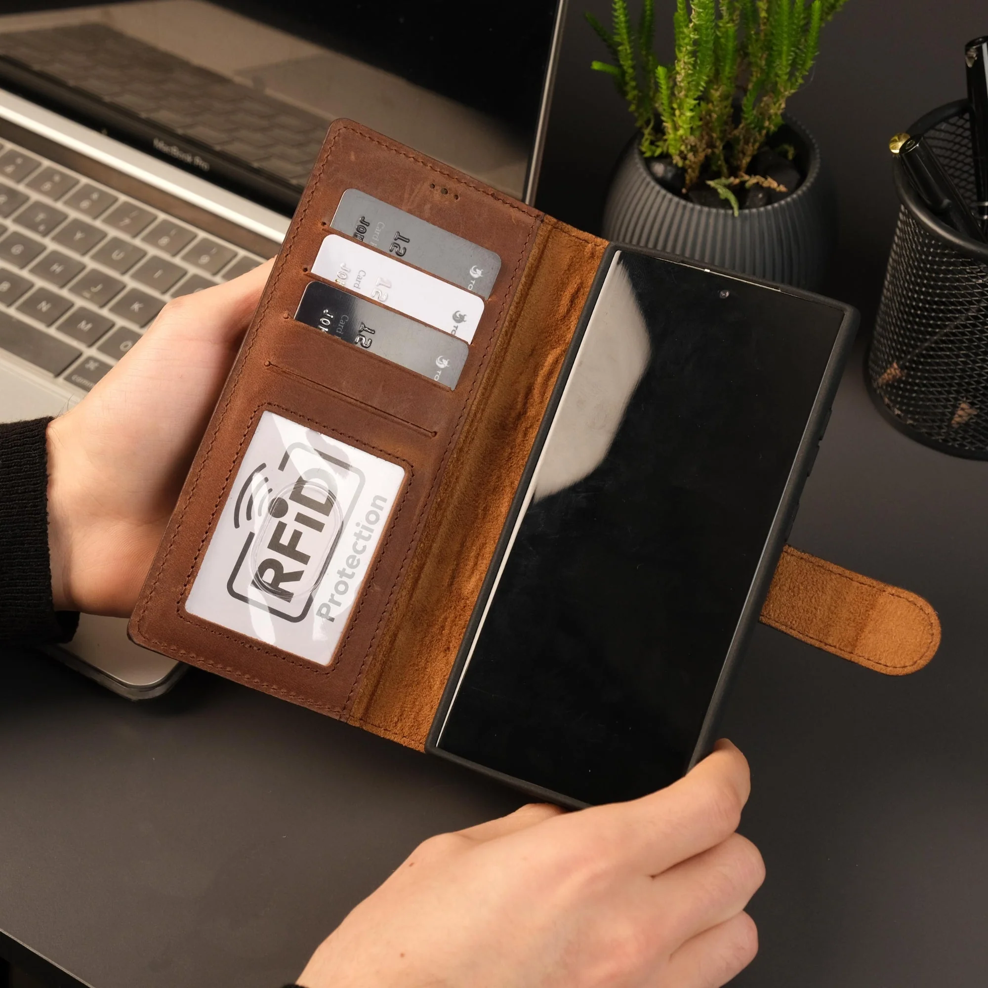 Leather Samsung Galaxy S25 Ultra Wallet Case | Buffalo - Image 3