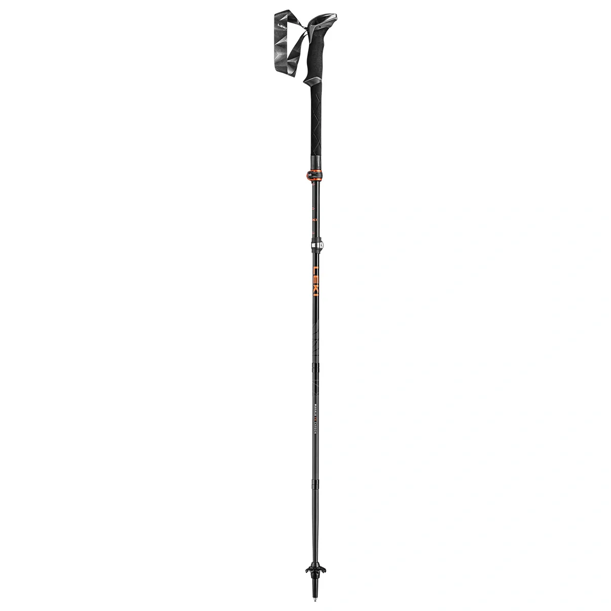 LEKI Makalu FX Carbon Lightweight Walking Poles Black & Orange - Image 3
