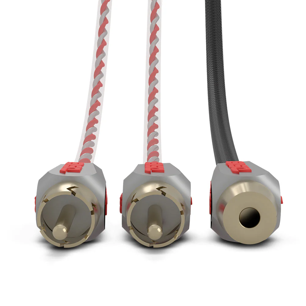 Level 3 RCA 100% Copper OFC Y Connector 1 FEMALE to 2 MALE -  BLACK / RED Kit - Image 4