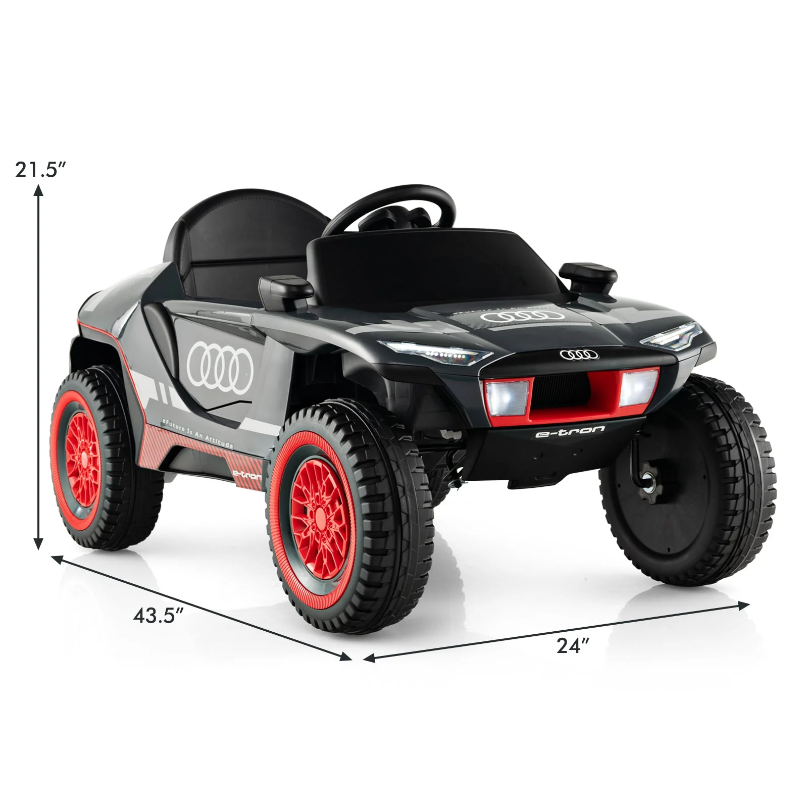 Licensed Audi Kids Ride On E-tron Racing Car-Gray - Image 5