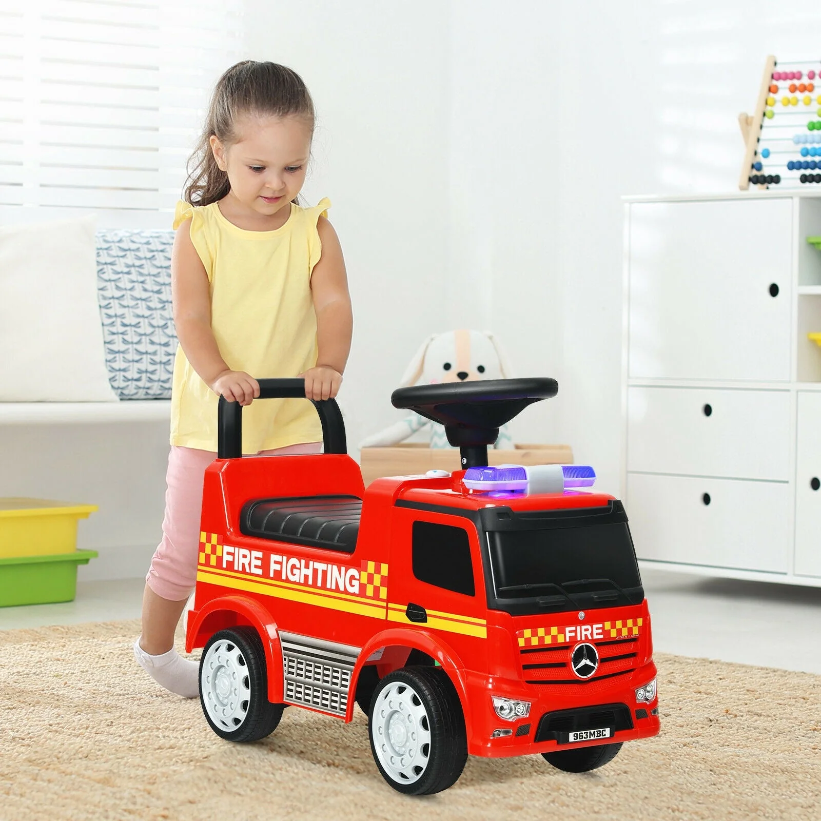 Licensed Mercedes Benz Kids Fire Engine Racer-Red - Image 2
