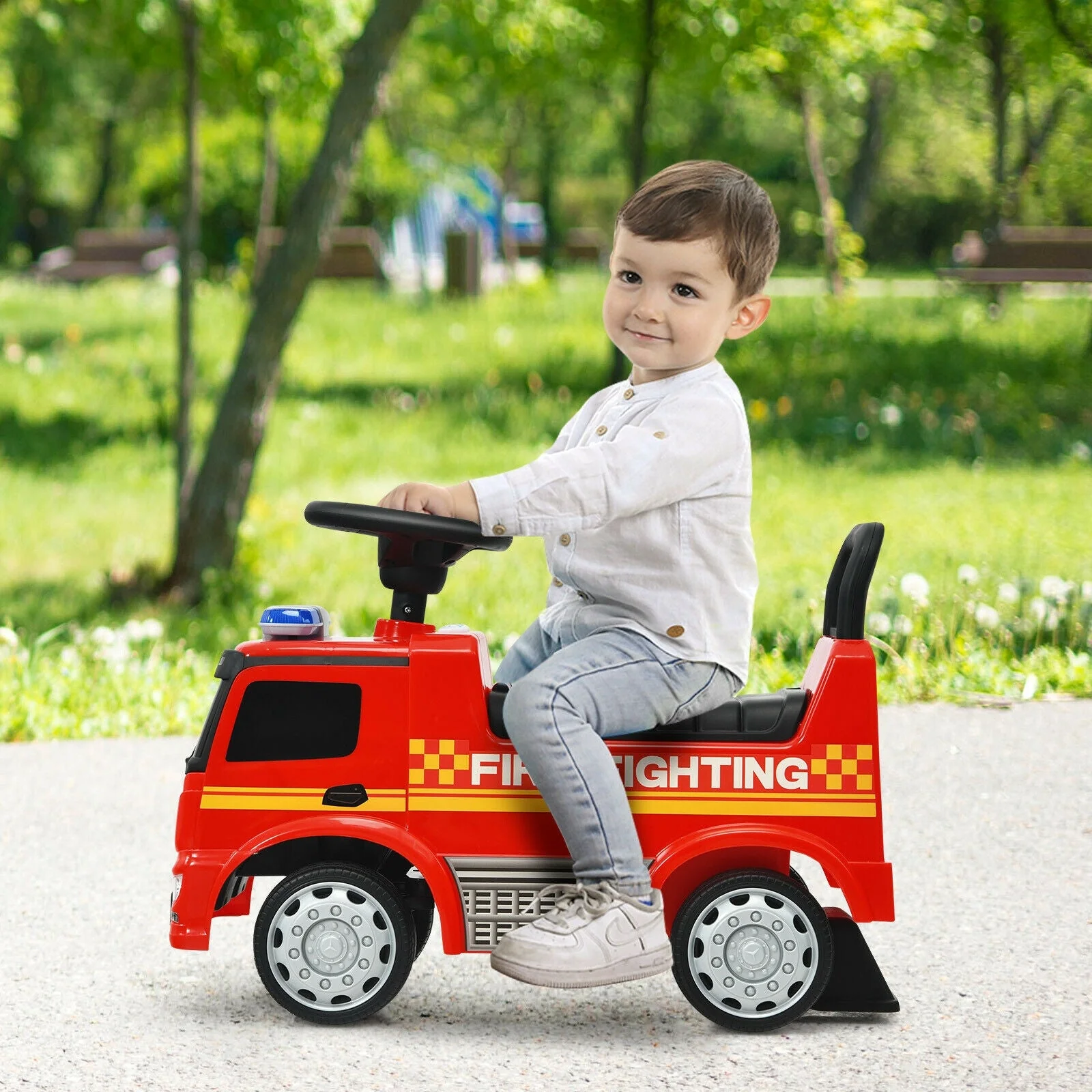 Licensed Mercedes Benz Kids Fire Engine Racer-Red - Image 6