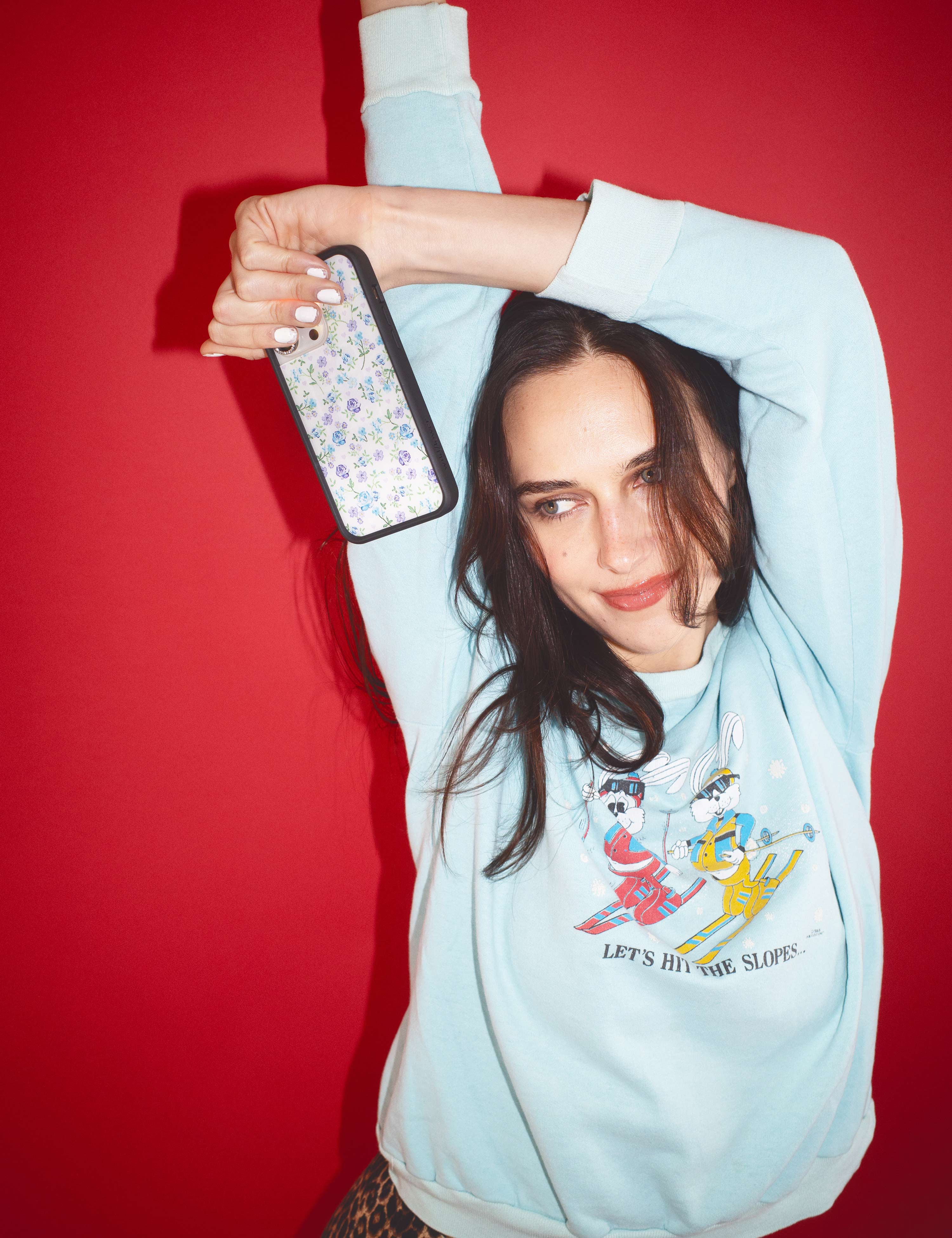 Lilac and Blue Floral iPhone Case - Image 39