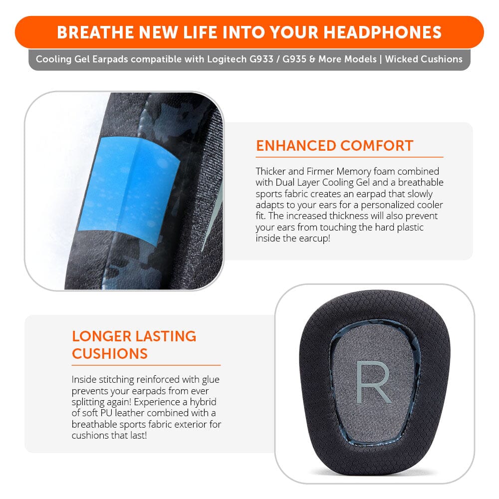 Logitech G933 / G935 & More Earpads - WC FreeZe Cooling Gel - Image 9