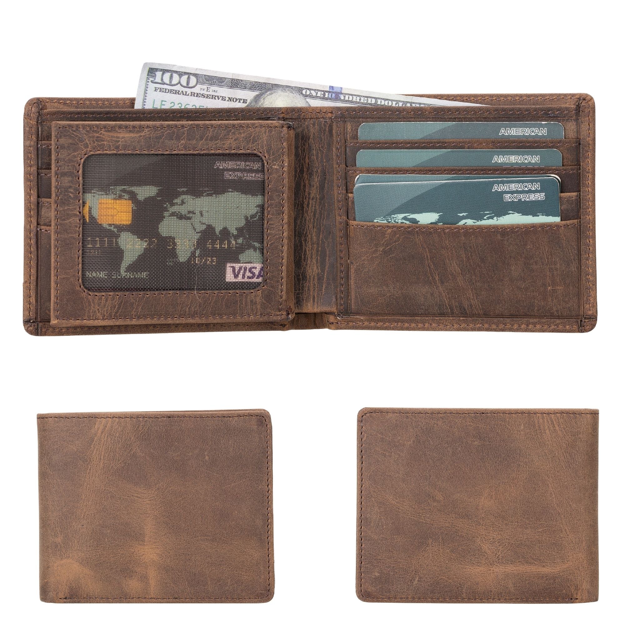 Lusk Slim Bifold Design Handcrafted Men's Genuine Leather Wallet - Image 6