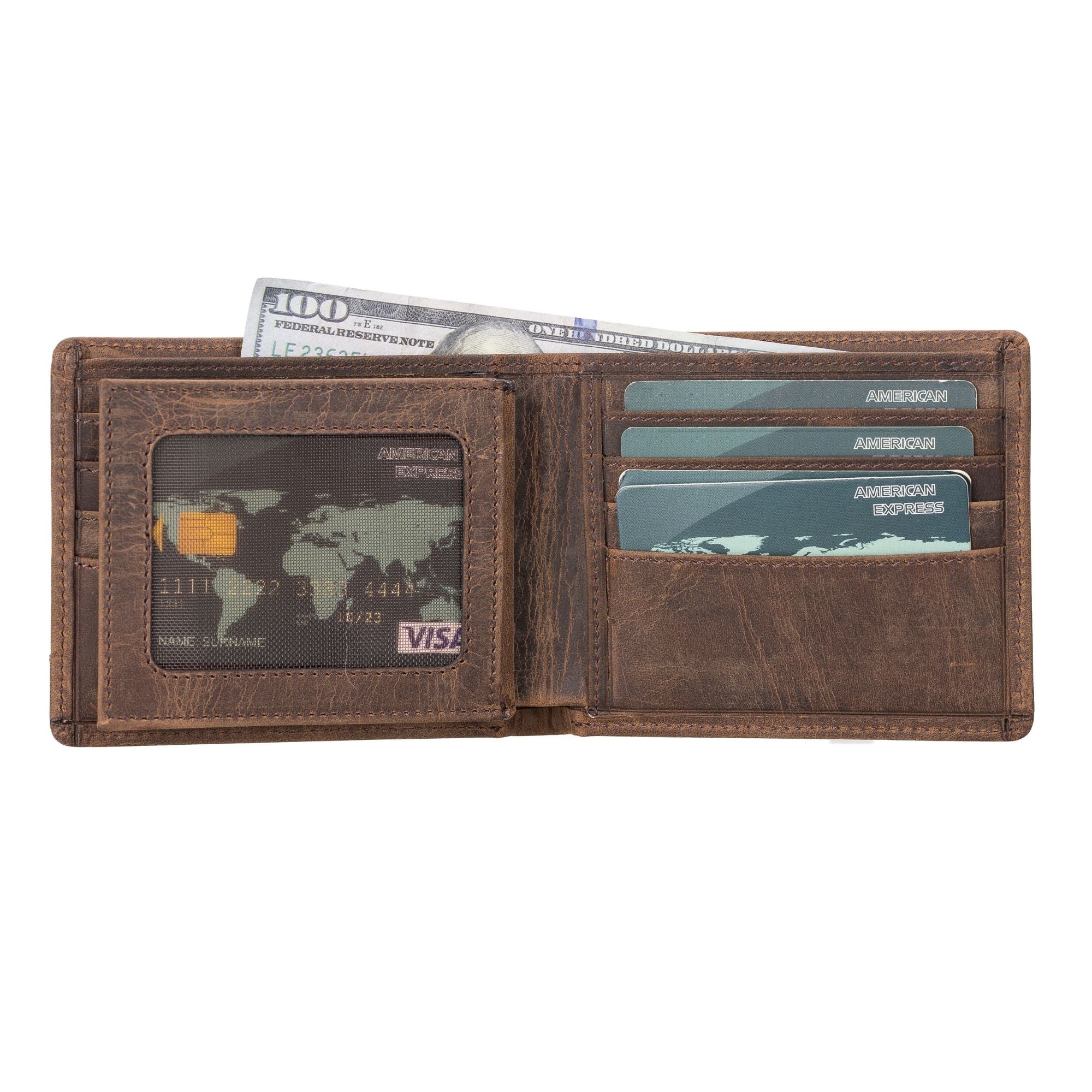 Lusk Slim Bifold Design Handcrafted Men's Genuine Leather Wallet - Image 9
