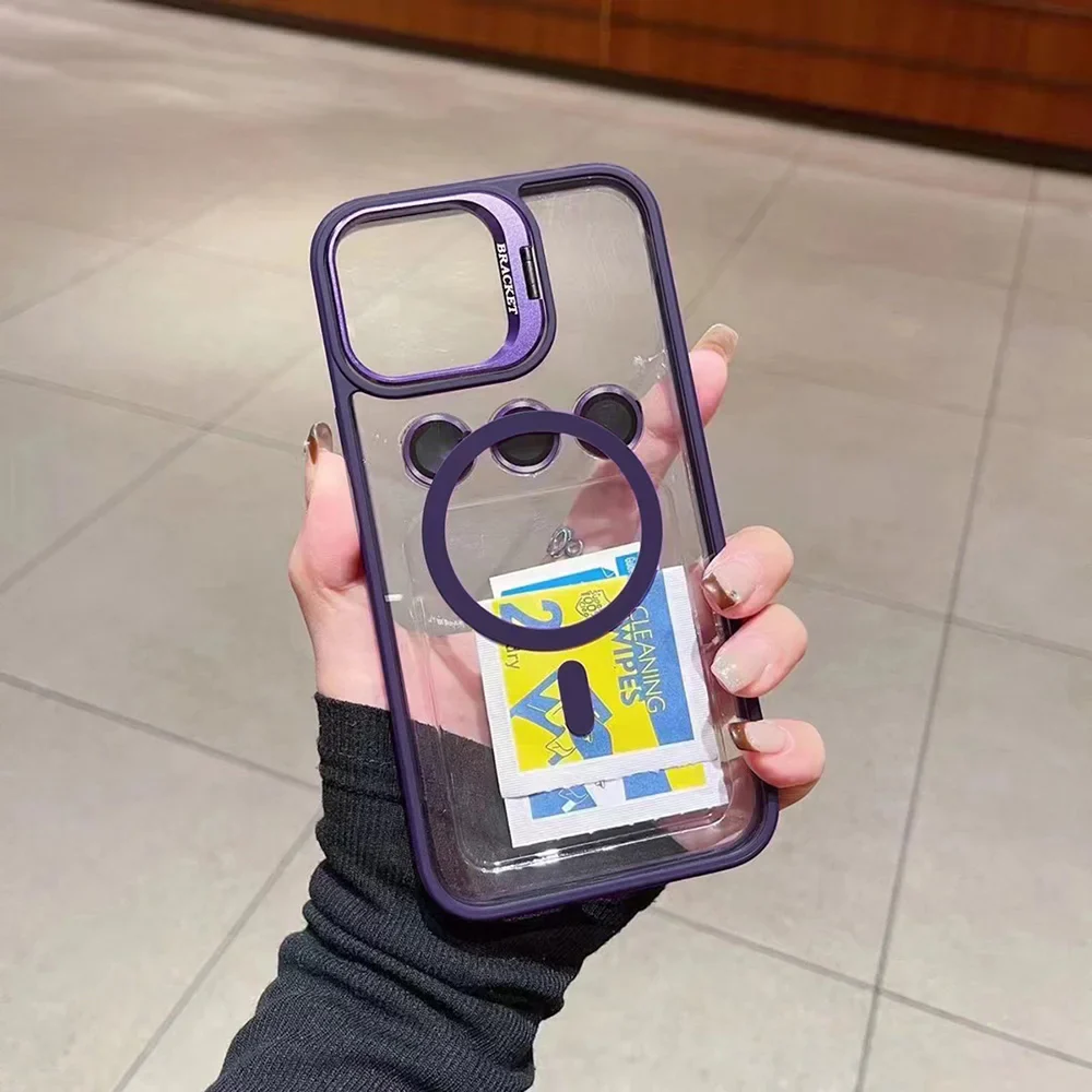 Luxury Magnetic Shockproof Phone Case For iPhone 16 17 15 14 13 12 11 Pro Max Funda For Magsafe Stand Glass Lens Protector Cover - Image 17