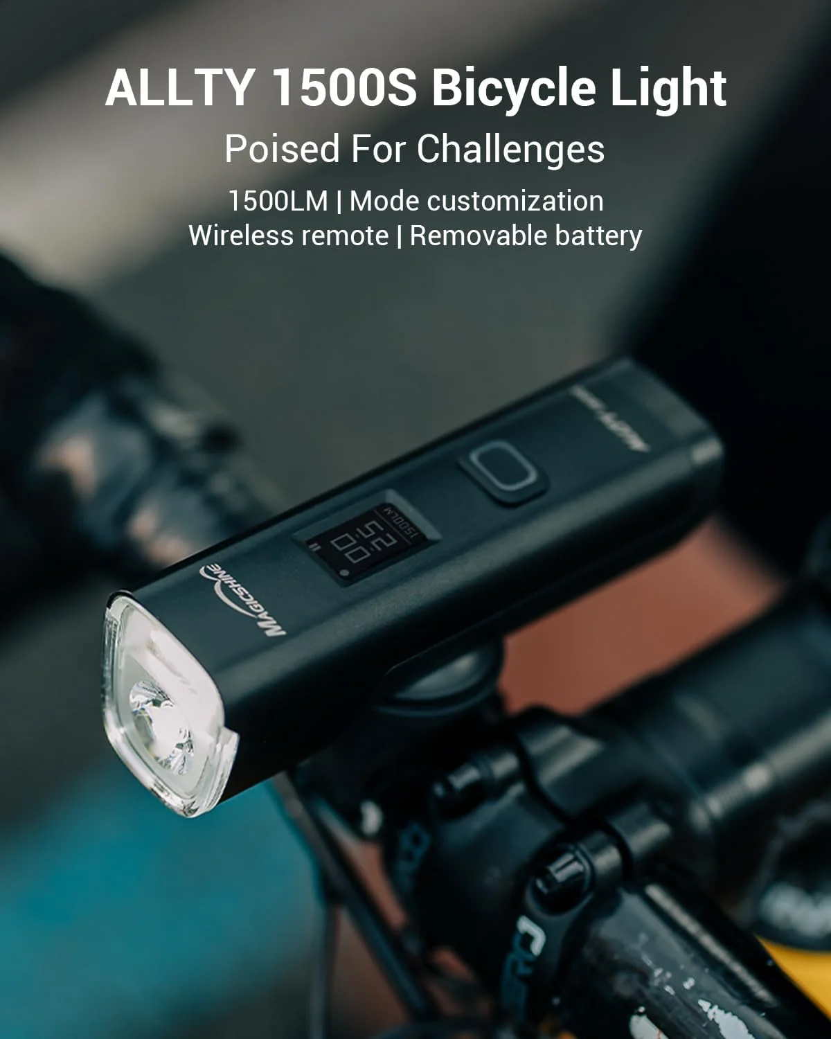 Magicshine ALLTY 1500S Bike Lights for Night Riding, Battery Replaceable | USB-C Rechargeable | Wireless &APP Control Compatible with Garmin/GoPro Mount for Road, MTB, Commuter Rider - Image 2