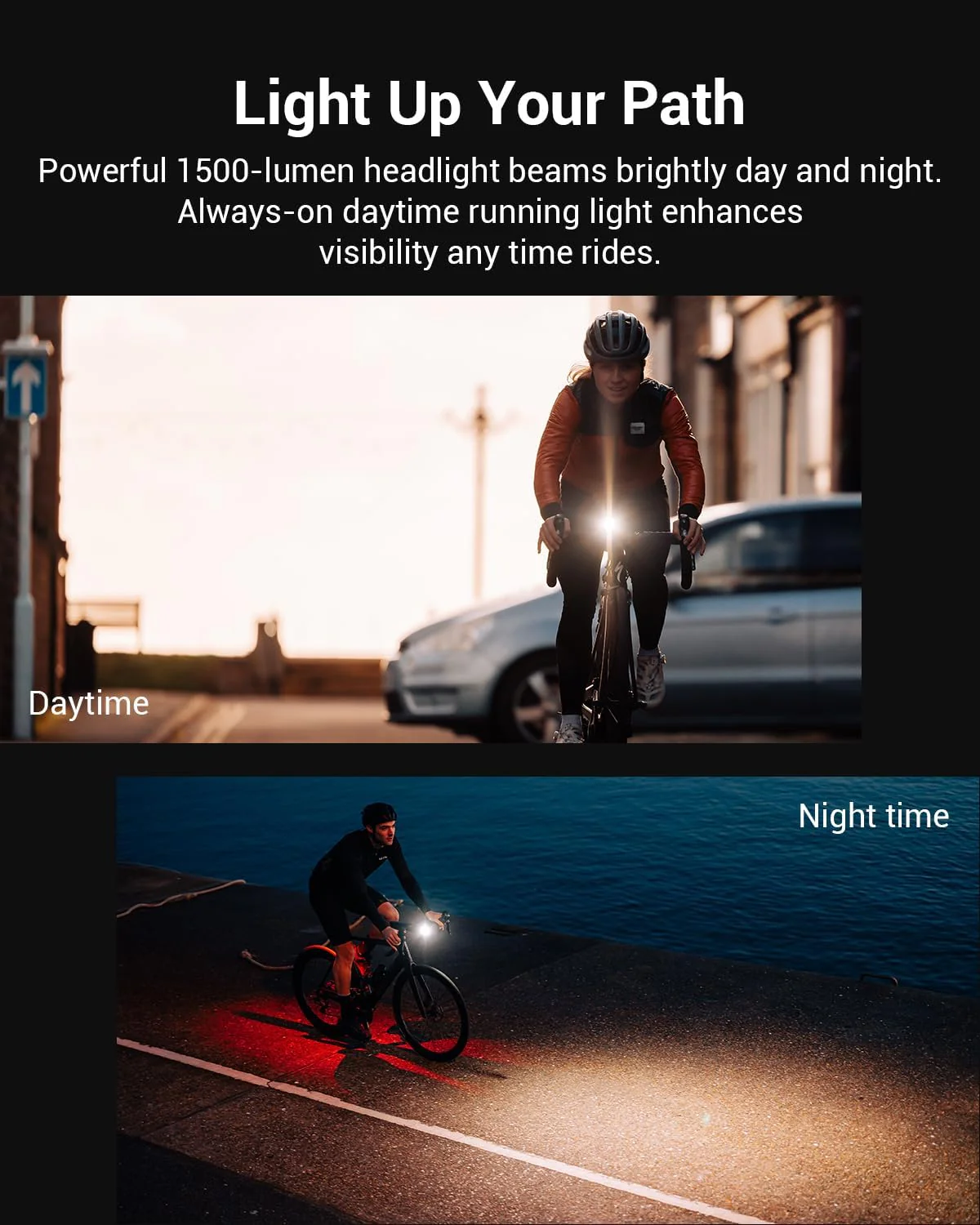 Magicshine ALLTY 1500S Bike Lights for Night Riding, Battery Replaceable | USB-C Rechargeable | Wireless &APP Control Compatible with Garmin/GoPro Mount for Road, MTB, Commuter Rider - Image 3