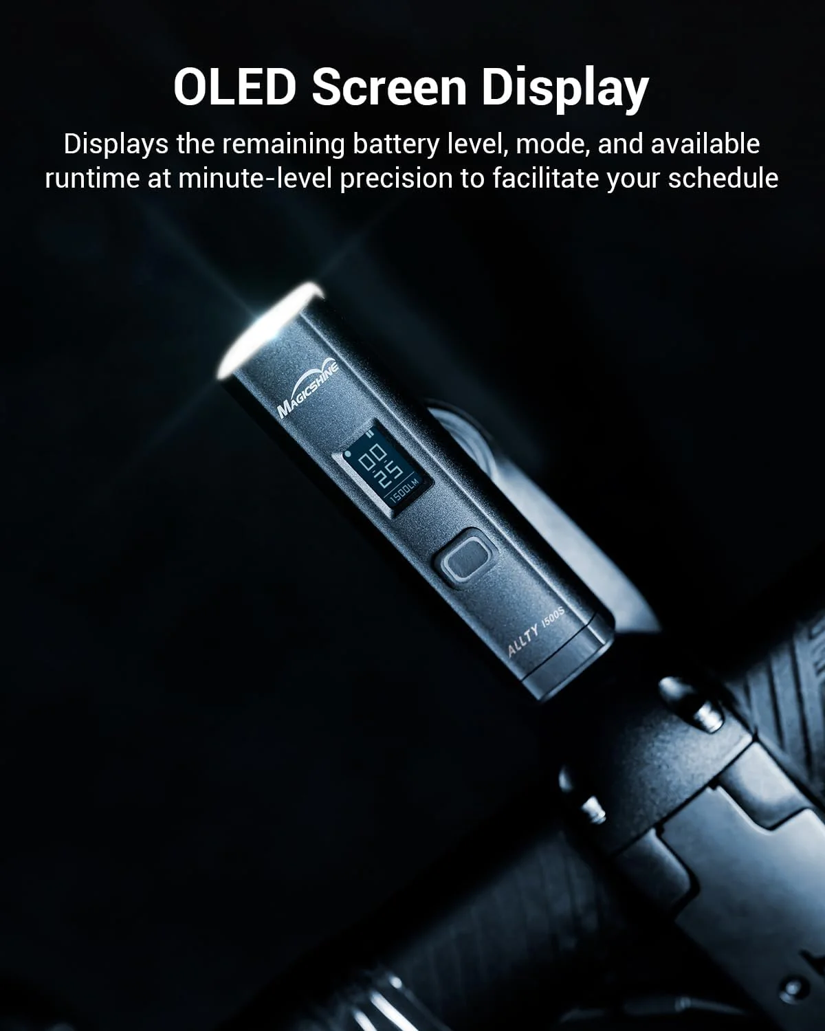 Magicshine ALLTY 1500S Bike Lights for Night Riding, Battery Replaceable | USB-C Rechargeable | Wireless &APP Control Compatible with Garmin/GoPro Mount for Road, MTB, Commuter Rider - Image 4