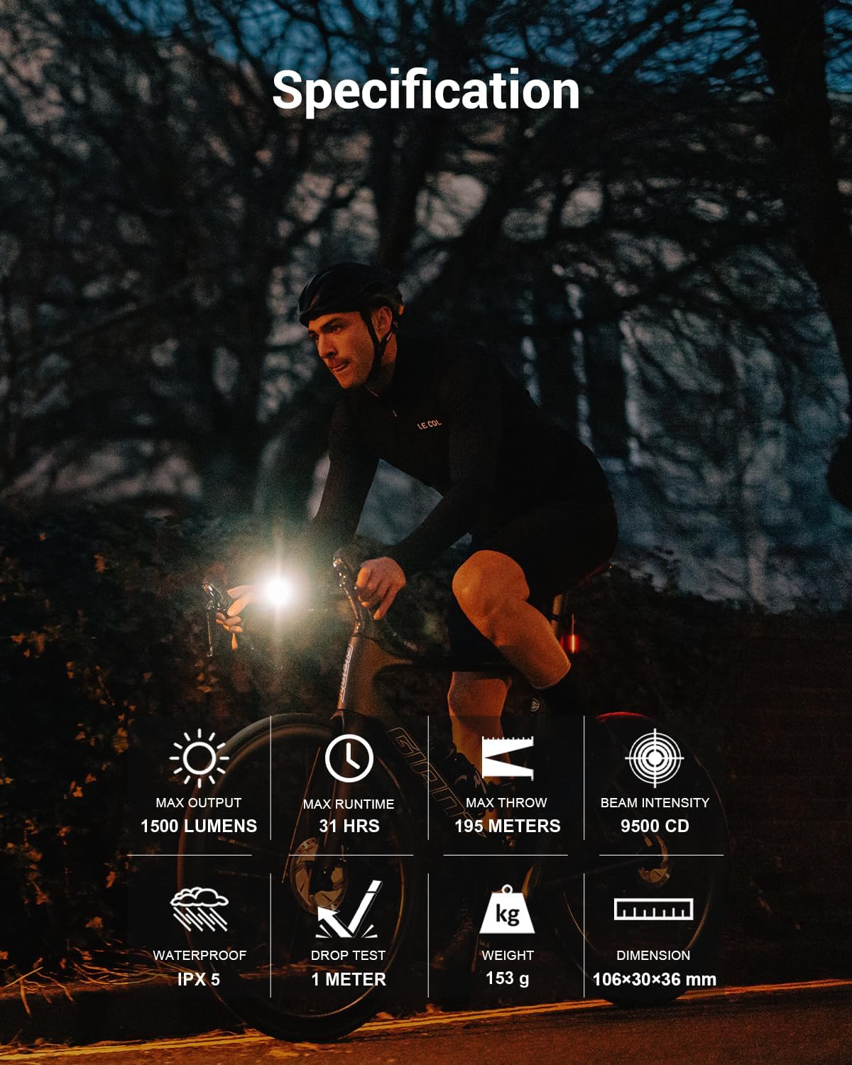 Magicshine ALLTY 1500S Bike Lights for Night Riding, Battery Replaceable | USB-C Rechargeable | Wireless &APP Control Compatible with Garmin/GoPro Mount for Road, MTB, Commuter Rider - Image 9