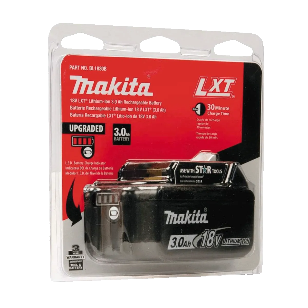 Makita BL1830B 18V LXT Lithium-Ion 3.0Ah Battery - Image 3