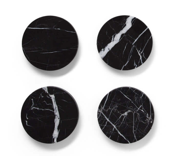Marble 4" Round Coasters Semi-polished set of 4 - Image 3