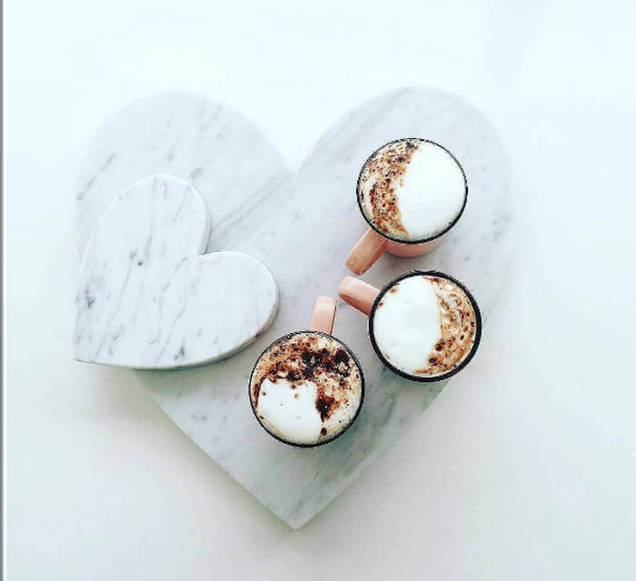 Marble 4"x5" Heart Shape Coasters Semi-polished set of 4 - Image 2
