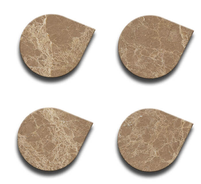 Marble 4"x5" Teardrop Coasters Semi-polished set of 2 - Image 3