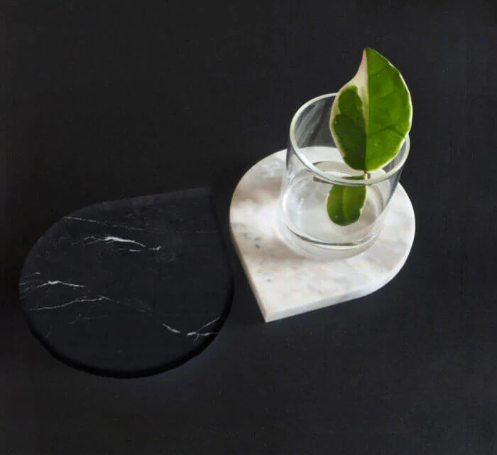 Marble 4"x5" Teardrop Coasters Semi-polished set of 2 - Image 4