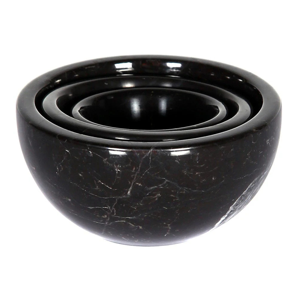 Marble Nesting Snack/Serving Bowls Set of 3 Polished - Image 2