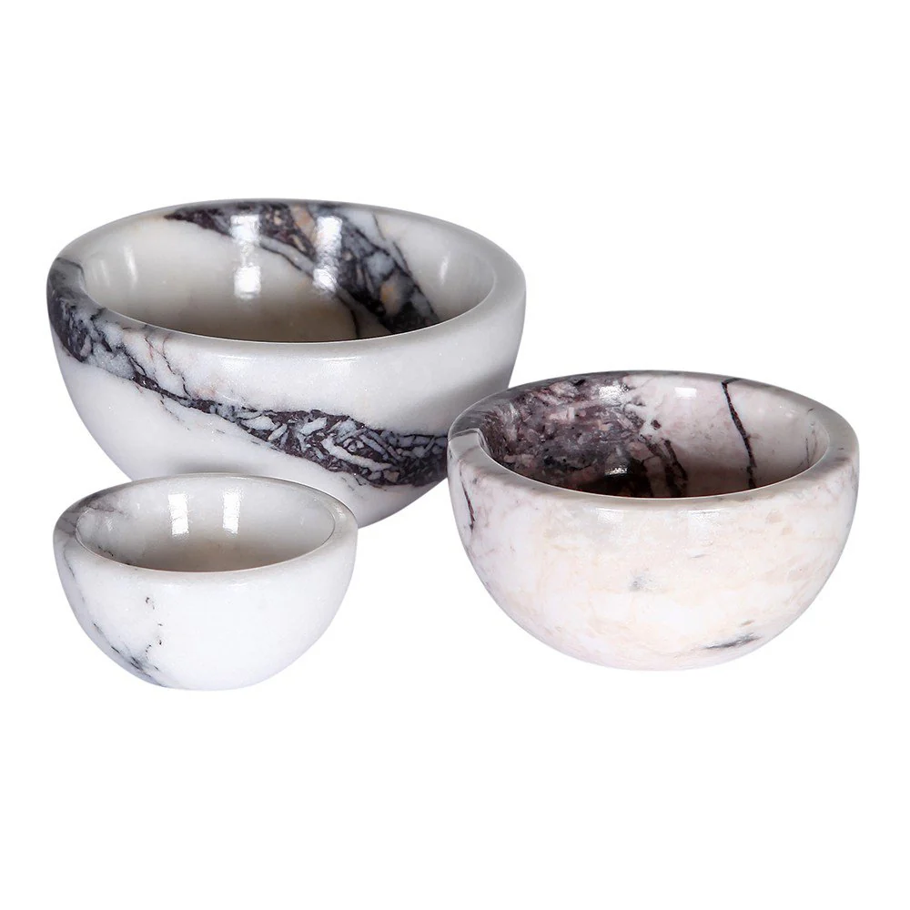 Marble Nesting Snack/Serving Bowls Set of 3 Polished - Image 3