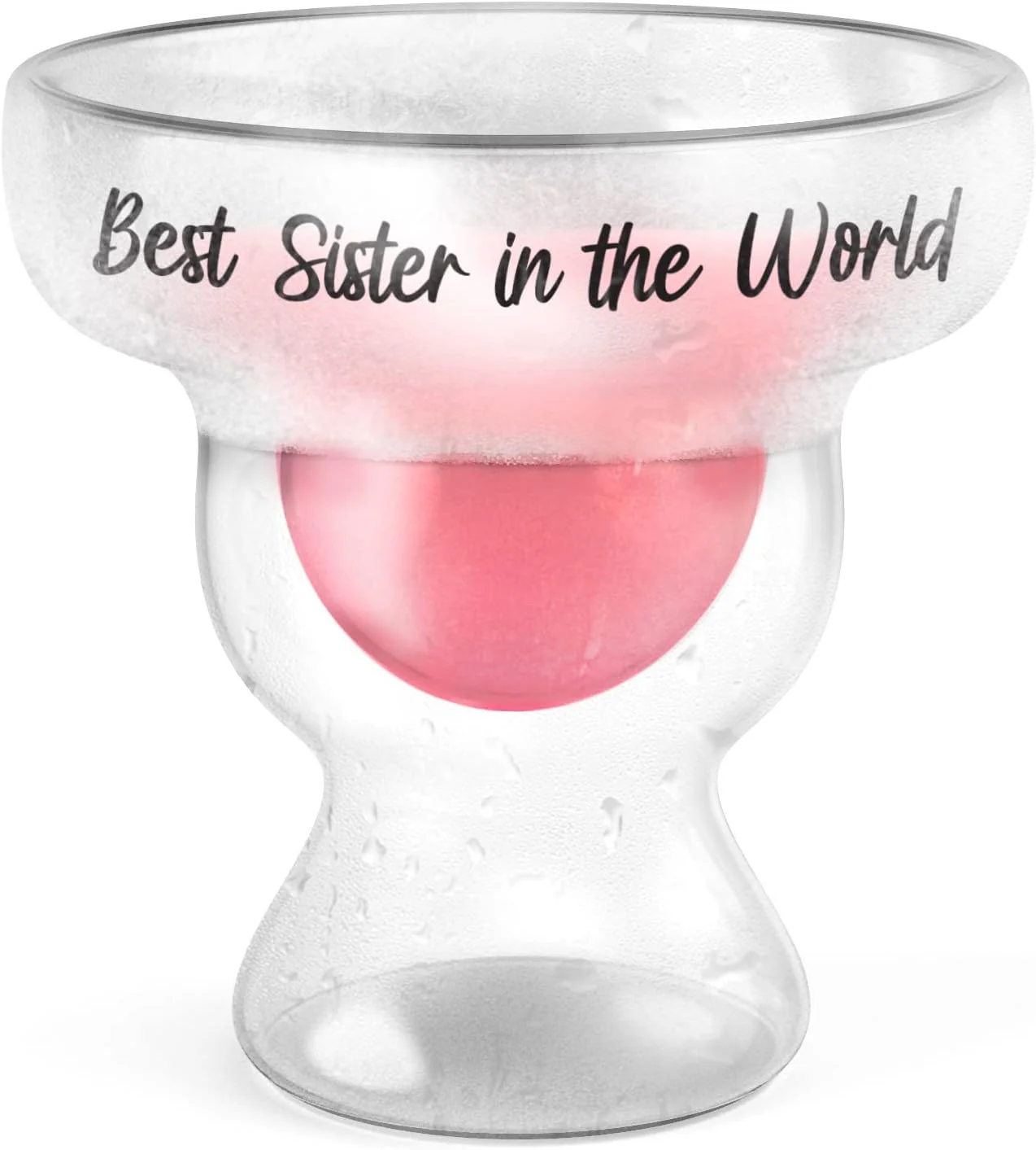 Margarita Freezer Glass Gift for Sister (Freezable Ice-Wall) Stemless Cocktail Cooling Cup - Drinking Gift Idea Christmas or Birthday for Sister in Law (12oz)