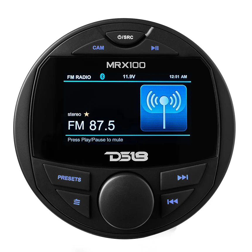 Marine and Powersports Headunit 3" Color TFT screen , 2 Zones, 4 volts Output, BT, RDS 4 X 50 Watts - Image 4