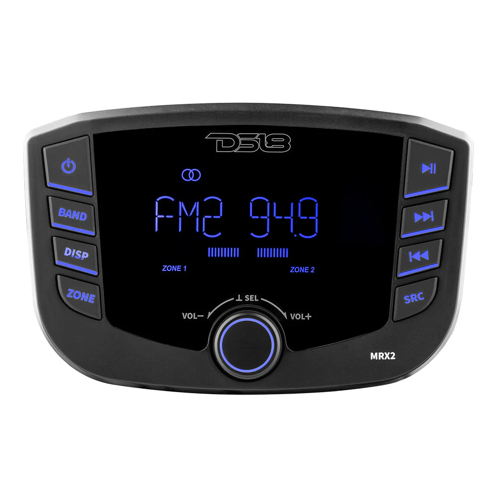 Marine and Powersports Headunit 3" LCD screen , 2 Zones, 4 volts Output, BT, RDS 4X50 Watts - Image 2