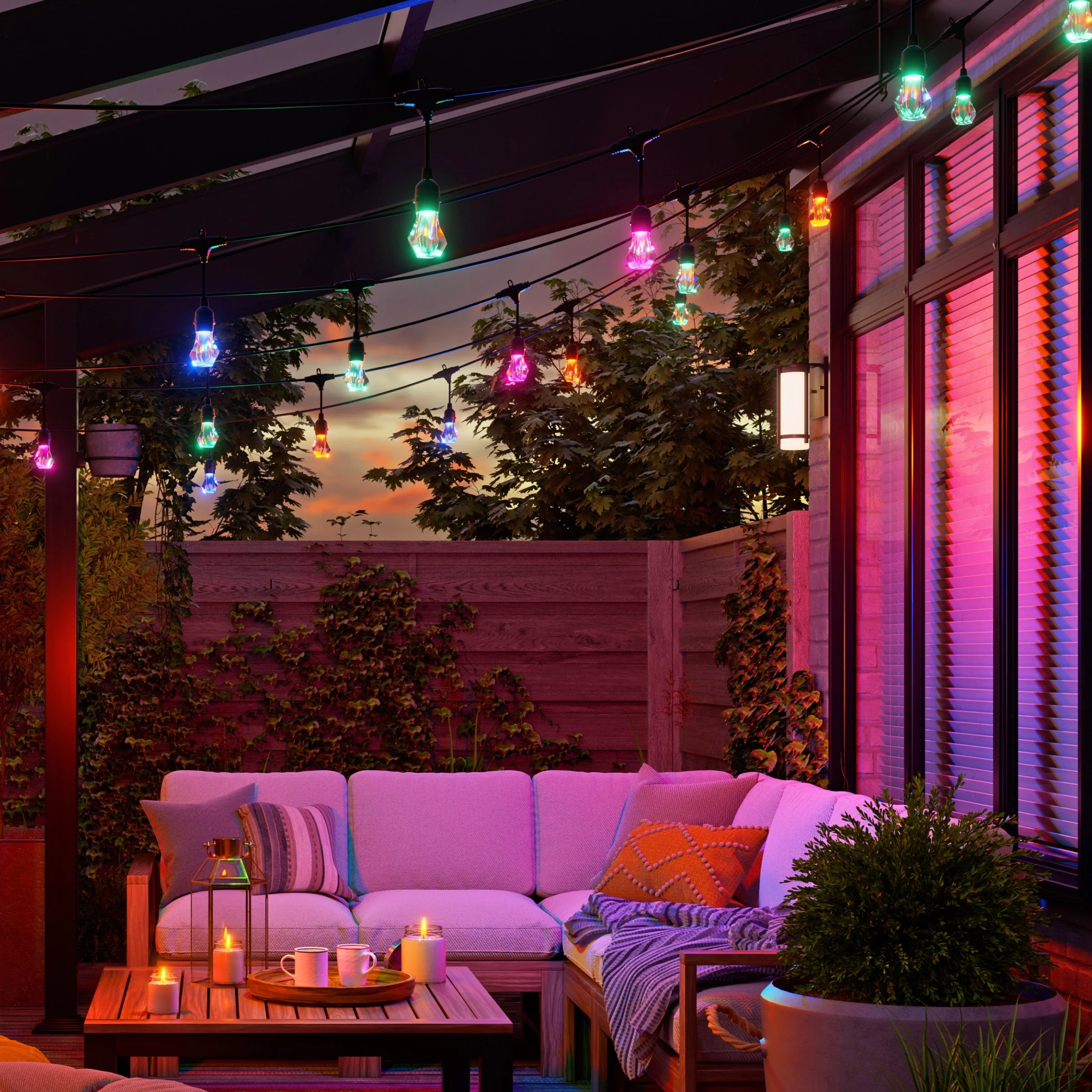 Matter Smart Multicolor Outdoor String Lights Smarter Kit 49ft (15m) - Image 6