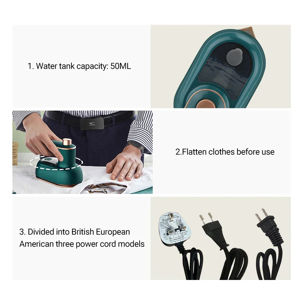 Mini Garment Steamer Steam Iron Handheld Portable Home Travelling For Clothes Ironing Wet Dry Ironing Machine - Image 7