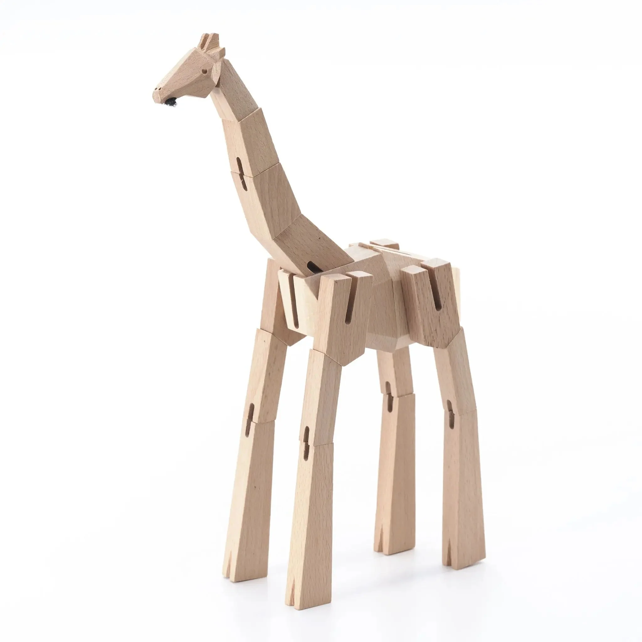 Modern Wooden Giraffe Decor – Interactive Puzzle & Art Piece - Image 3